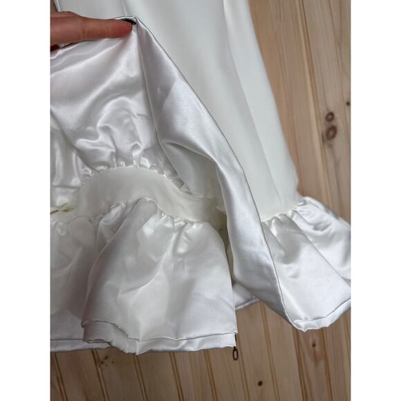 NWT Lulus Superb Aura White Ruffled Drop Waist Mini Dress Cocktail Party Size S - Picture 5 of 9